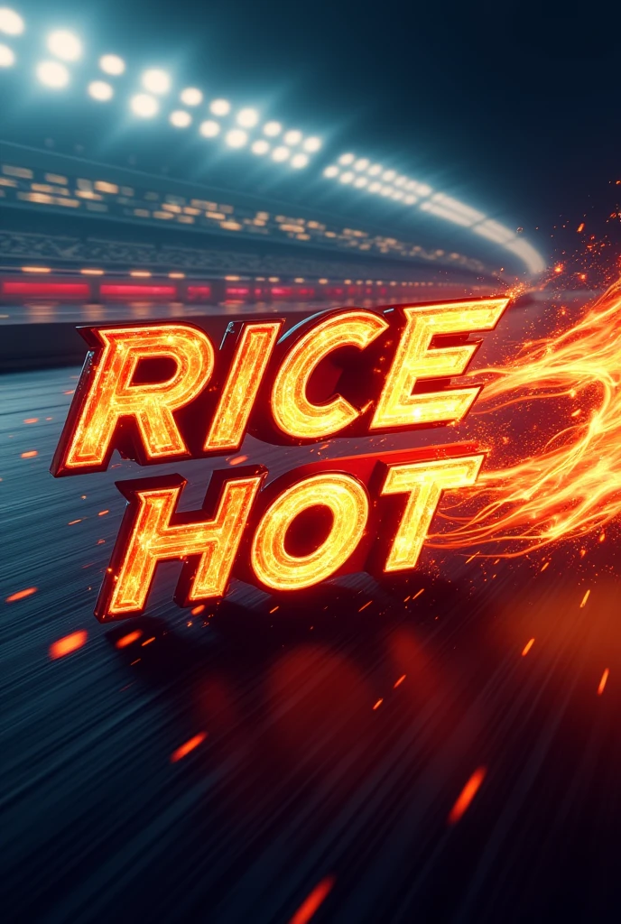 Create an image that says Rice Hot but with racing typography 