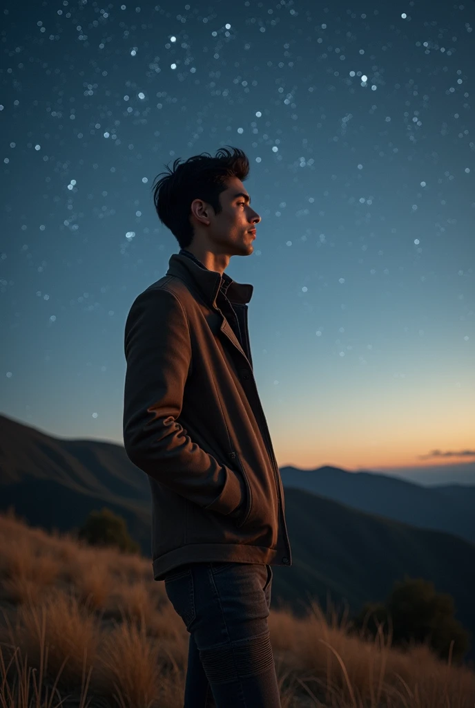Hair:Black, neatly styled but with a hint of unruliness that suggests his occasional bouts of late-night stargazing.

*Eyes:Almond-shaped and a deep, contemplative shade of brown, often sparkling with wonder when discussing celestial phenomena.

*Build:Tall and lean, with a commanding presence that reflects both his physical stature and intellectual curiosity.

*Skin: Fair with a slight tan, a testament to his time spent observing the skies in various climates.

*Attire: Leo typically dresses in smart-casual attire suitable for both laboratory work and public lectures. He often wears earthy tones that complement his dark hair and highlight his professional demeanor
