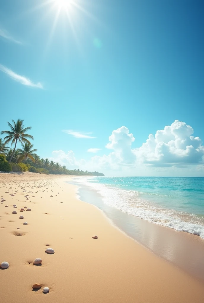 Blue sky and wide beach
