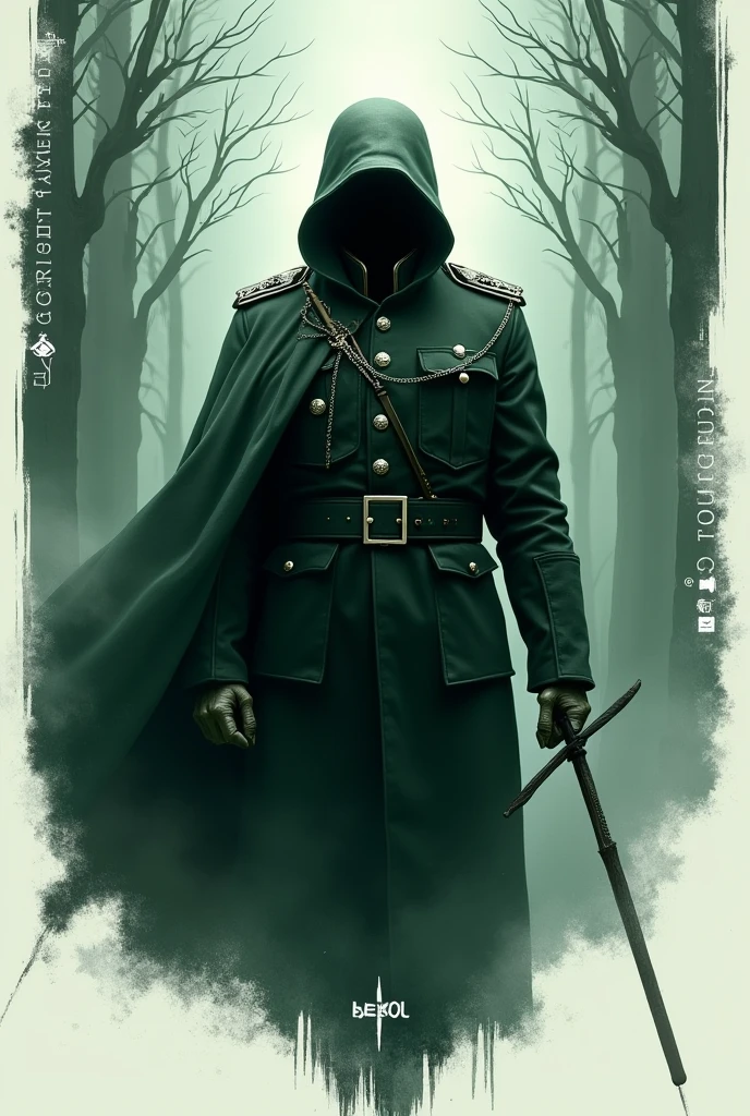 Create a logo for a guild, which the name is " Ghost Division " , German army predominance,  phantom