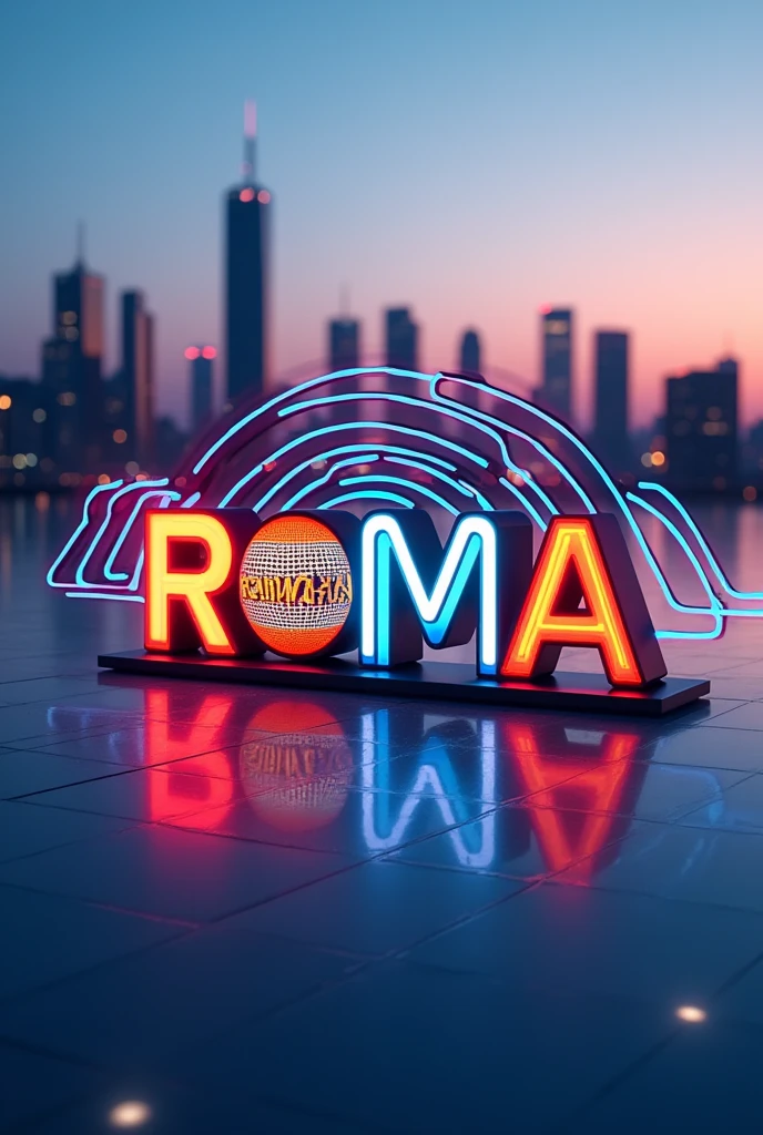 Create a logo for a broadcasting station called ROMA