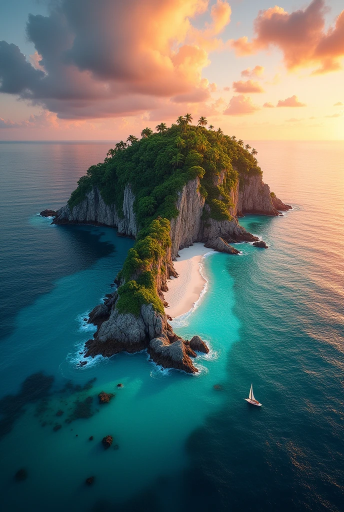 distant view of an island 