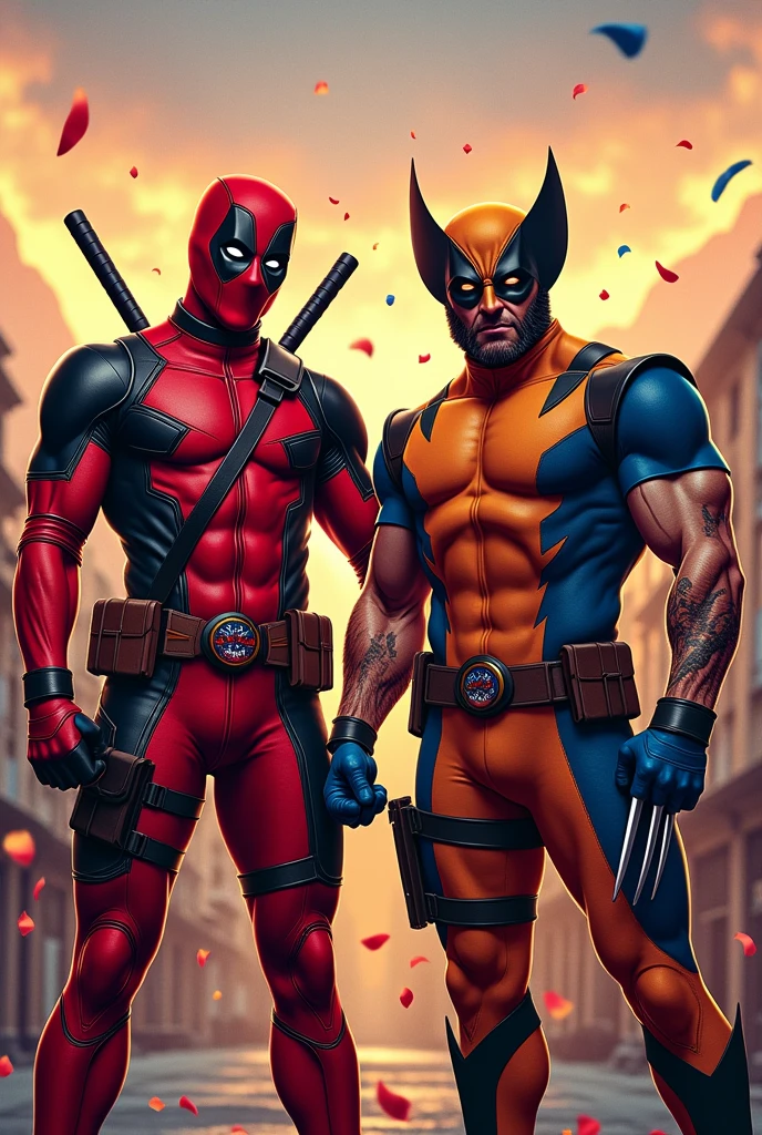 Deadpool and Wolverine dressed as Chilean WWUAASO
