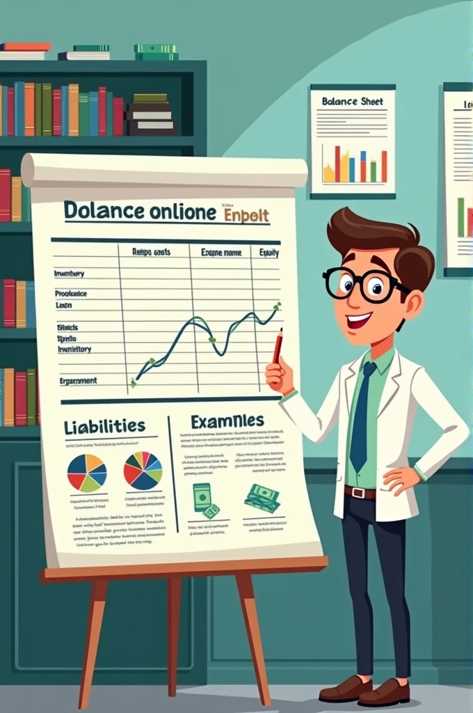 Diagram explaining the parts of a balance sheet