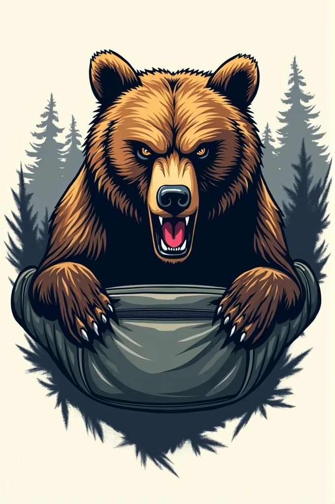 Create an Angry Bear Logo Using a Clothing Fanny Pack 