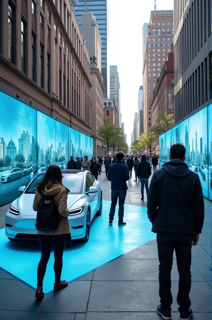 A) Urban Interventions: Create interactive installations in public spaces such as squares or subway stations. These facilities could include electric car driving simulators., where participants can have a direct and fun experience of the vehicle. besides, Technological elements could be integrated, as augmented reality, that allow young people to visualize how the car adapts to their urban and technological lifestyle. This tactic will not only attract the attention of passersby, but will also encourage interaction and brand recall..