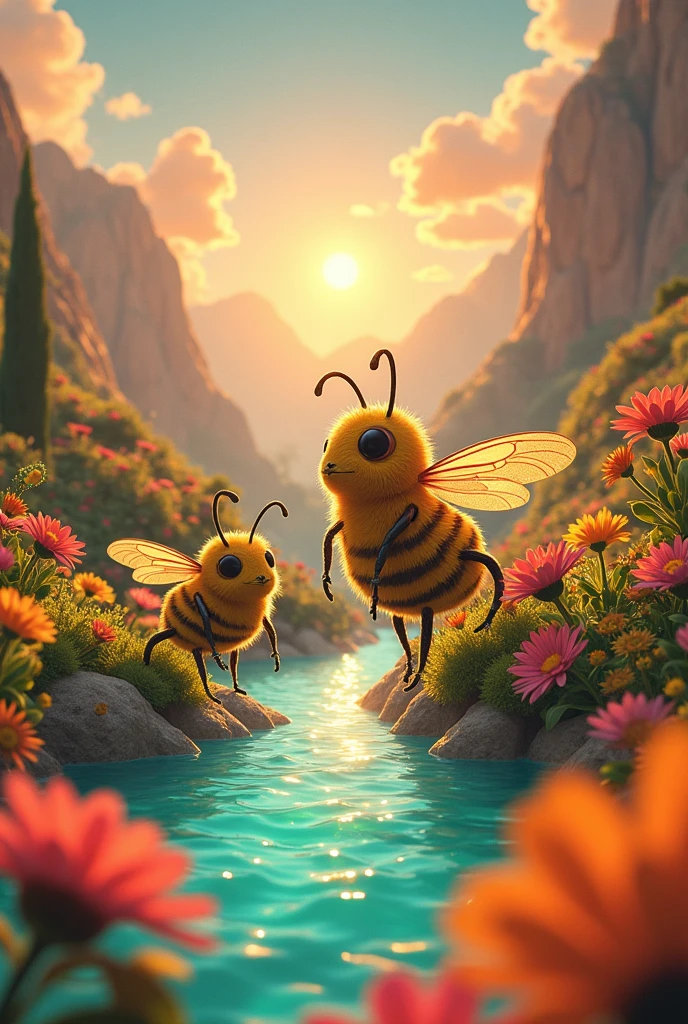The planet of leisure is inhabited by anthropomorphic beings, bees with legs that enjoy leisure time most of the time. These beings are called OCIANTS.