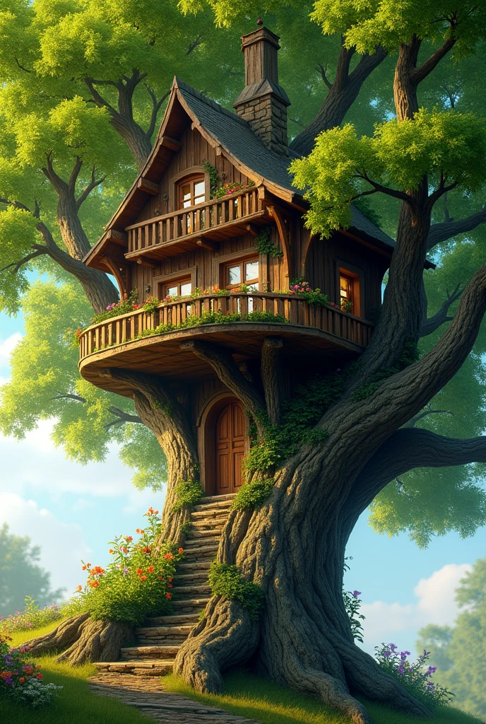 (((masterpiece))), best quality, Highly detailed CG Unity 8k wallpaper, tree house