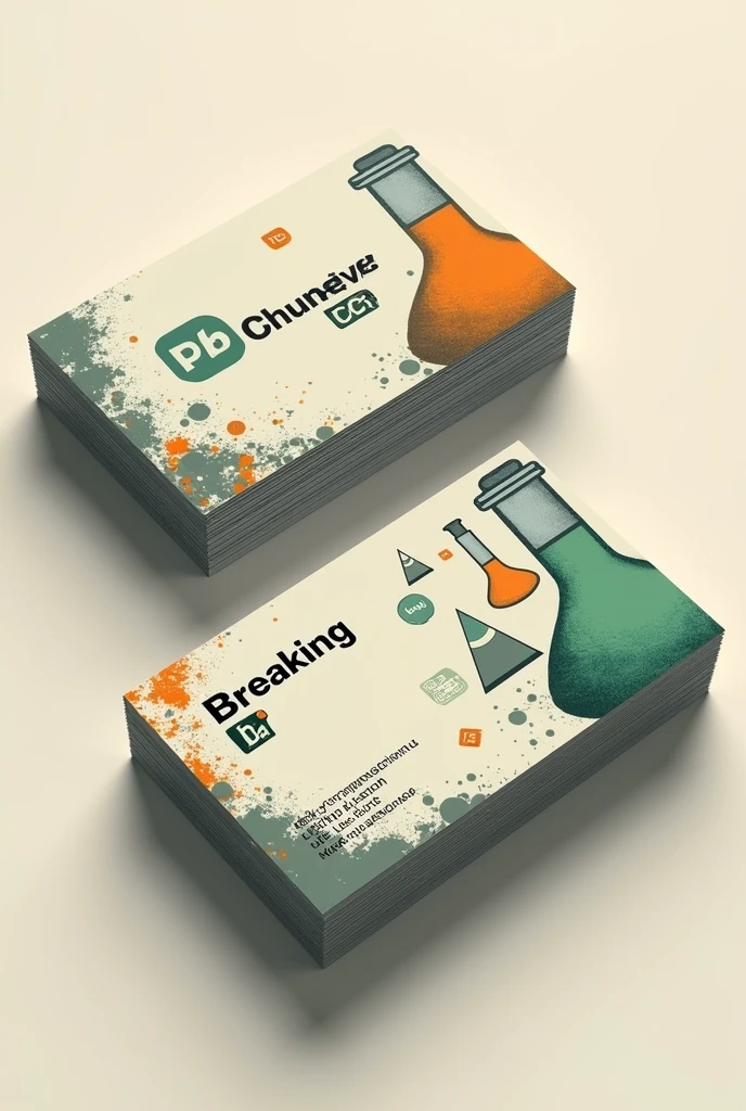I need a business card as a graphic designer that covers the following concepts: breaking bad, design and programming IMPORTANT: that it is a business card and that it also covers the design and drawing. That is very good., that it is more minimalist with the concept of breaking bad, Remember it's a business card.
This is very good, but add more design. Believe me, there are several options, like the last one, but with different designs that have more to do with programming and Breaking Bad., Please note that this is a business card, Believe me, there are several options like that last one., IT'S ONE MORE BUSINESS CARD MORE COVER LETTERS