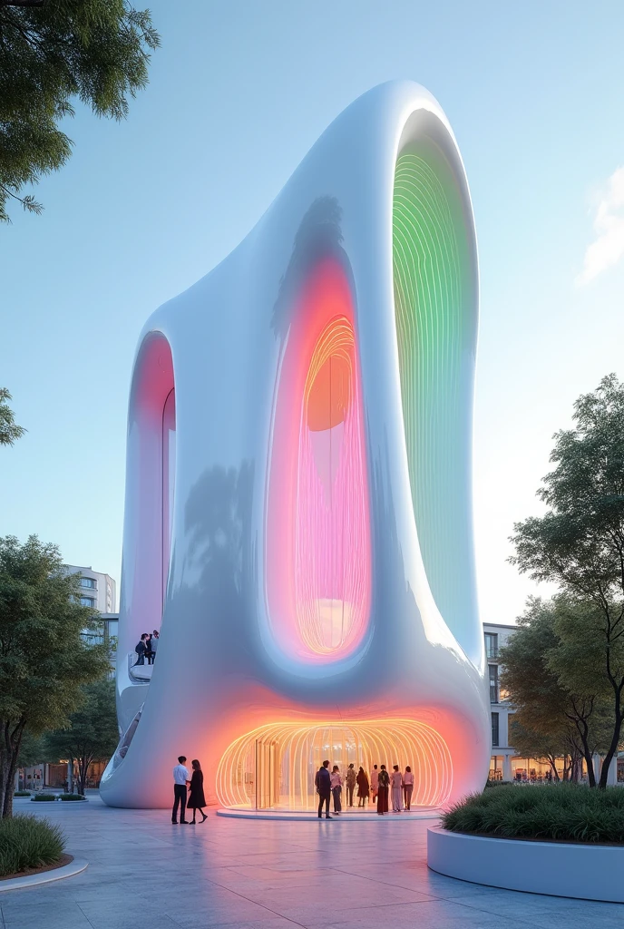 Create a building based on the Seventeen Lighstick (Caratbong Ver.2) and please show me the exterior design