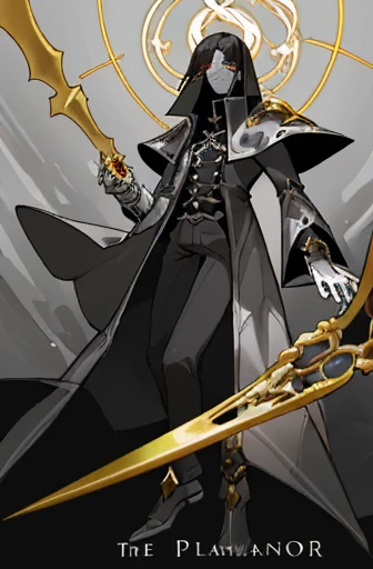 "Series name: Necromancer Aura", World, where every person has auras. Our hero will have gray color, gray aura. He will be dressed like a nobleman, with black hair. Our hero is in the plains, where you can see golden cards and people hunters, resurrecting skeletons. Our hero is a man: 1.2), The perfect combination of elements.