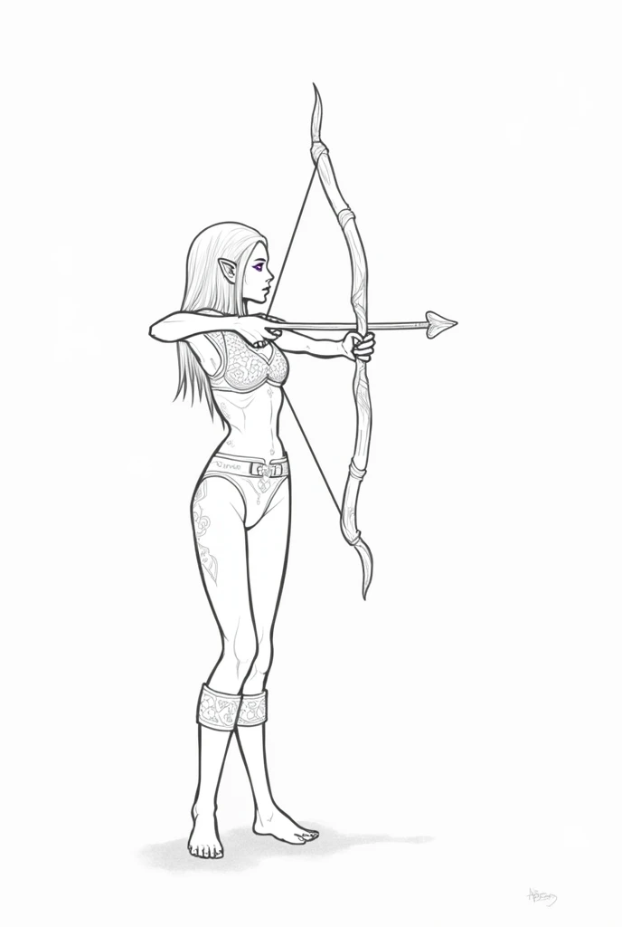 Medieval Dark Elf Female Archer
