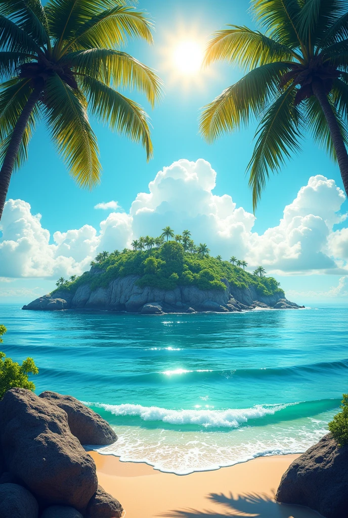 an island seen from afar