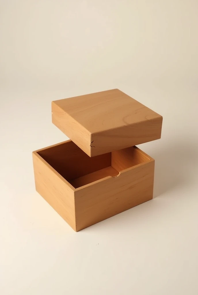 packaging for shipment made in acasia box simple small and open with a lid air view empty box air view