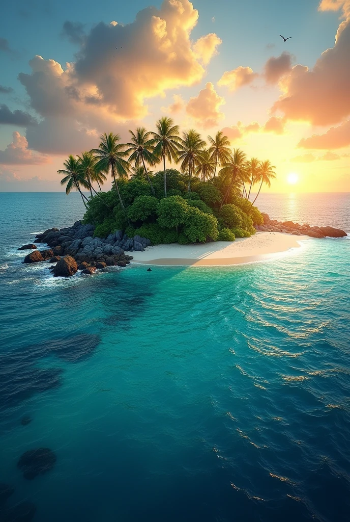 an island seen from afar