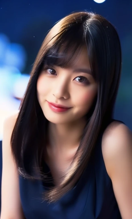 ( (((A beautiful woman))), ((a night sky)),(((detailed face))),(beautiful bob hair), cute and gentle, medium breasts,pretty,sleeveless turtle neck, mini-skirt, white silky clothes, cute and gentle, 4k , super high resolution ,(photo-realistic: 1.7), night background,black short hair, ((SFW)), cowboy_shot, high angel shot, bokeh, SFW)