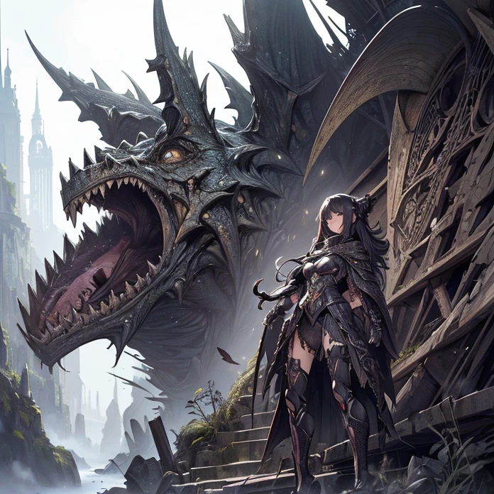non-human, Black dragon, no eyes, 4 legs, backwards facing horns, large wings, long sharp tail, Black dragon, no eyes, 4 legs, backwards facing horns, large wings, long sharp tail