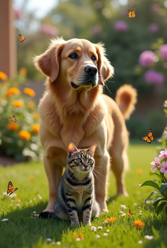 Realistic dog vomiting a realistic cat
