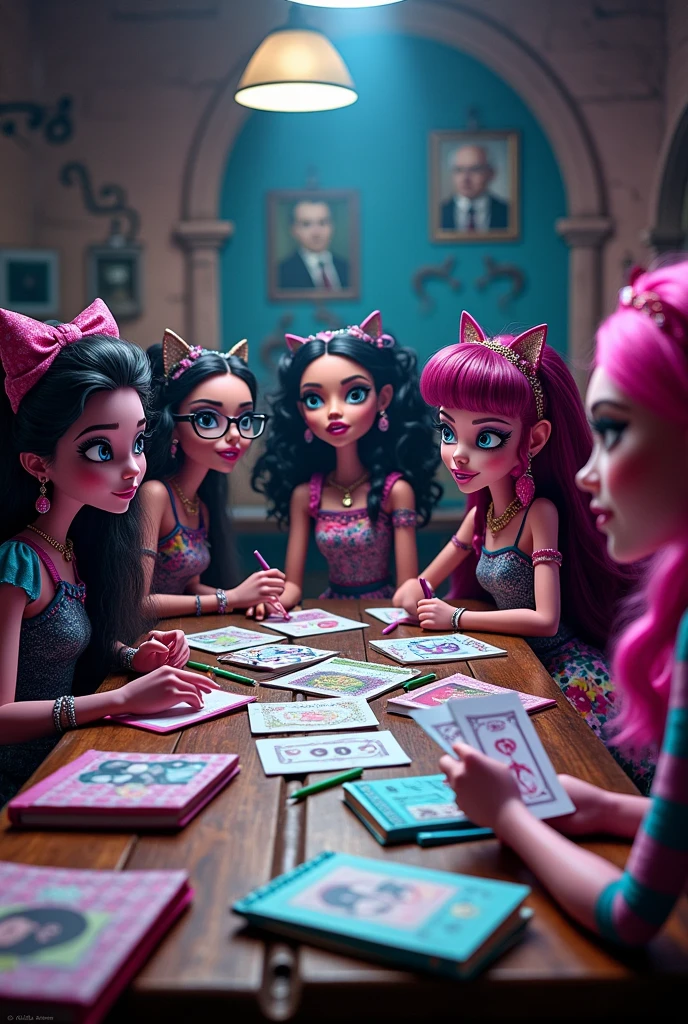 Give me a picture of Monster High where you can see it up close and they are counting numbers. (mathematics).