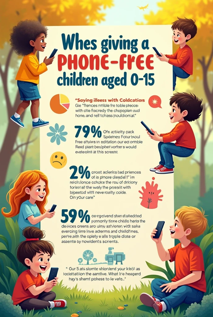 Make a leaflet where you raise awareness not to give cell phones to children aged 0- due to mental illness. (in Portuguese