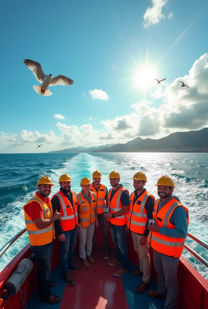 ENGINEERS AT SEA SMILING