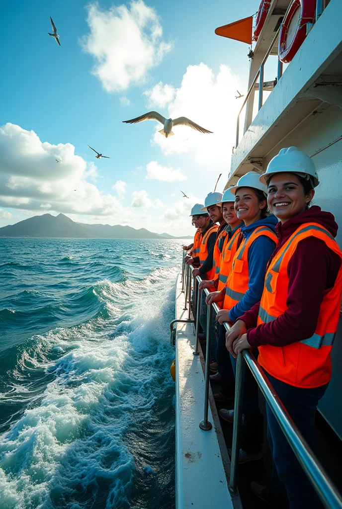 ENGINEERS AT SEA SMILING