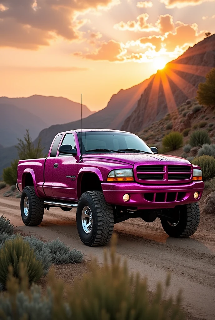 2000 Dodge Dakota Extended Cab Metallic Pink With Off Road Tires