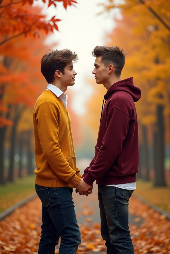 boy love genre, one is highschool student, he is smaller than the other one, other is late 20s movie director. they are kissing under the sunset together in the school football field