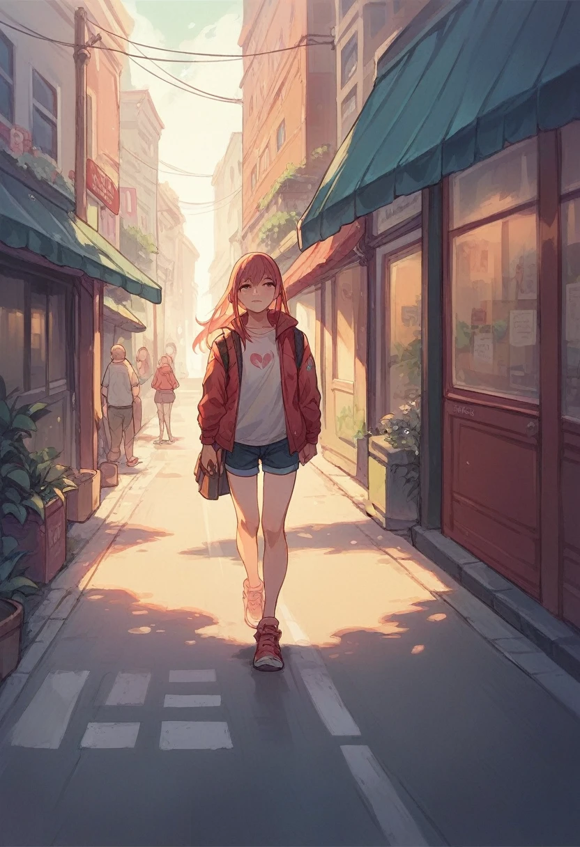 Beautiful zero two walking epically down a street