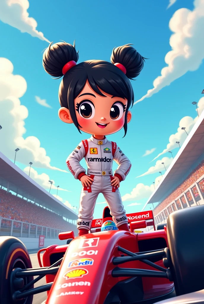 PUCCA ANIMATED DRAWING with f1 clothes