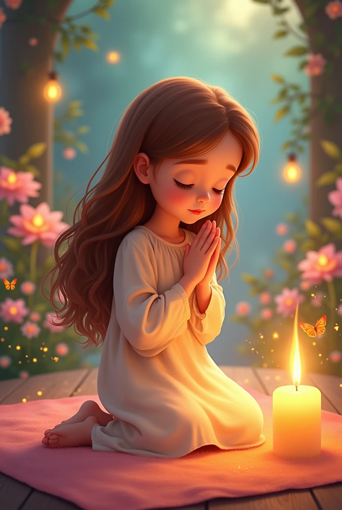 Girl praying animation