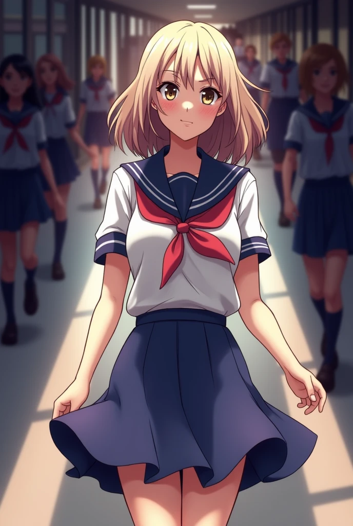 Of uniform , girl being bullied at school