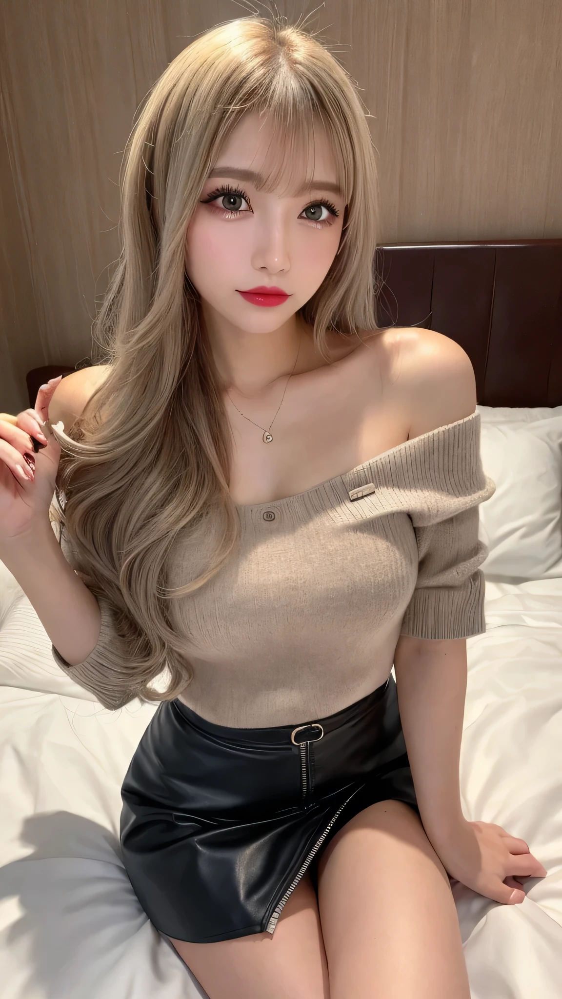 (lifelike, high resolution:1.3), 1 girl with a perfect figure, The face shape and eyes are super beautiful,Long hair, Random color vest:1.2,Random style shorts:1.2, Big boobs,Showing cleavage