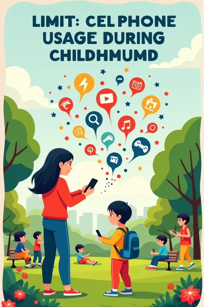 leaflet that makes parents aware not to let their children use cell phones during childhood as it can cause mental problems