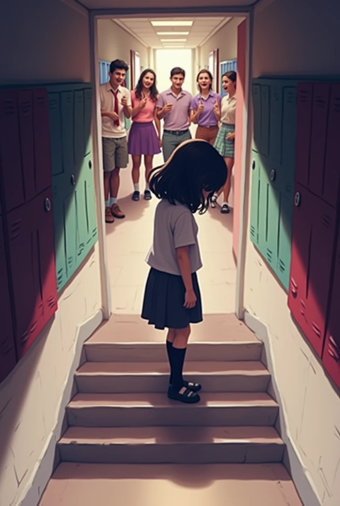 Of uniform , girl being bullied at school 