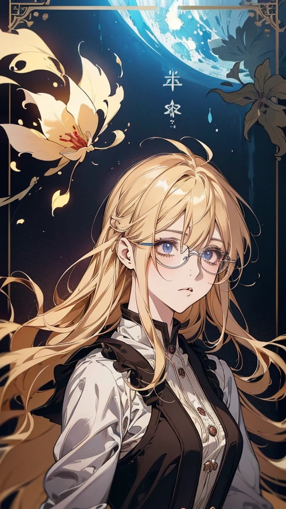 Wearing glasses、Anime-style illustration of a blonde girl in a white shirt, Violet Evergarden, Detailed portrait of an anime girl, Detailed Key Anime Art, Beautiful and detailed anime art, change, Long Haired Blonde Anime, Detailed digital anime art, Splash art anime , Kagamine Rin, Created by Anime Painter Studio, Painted in an anime artist's studio