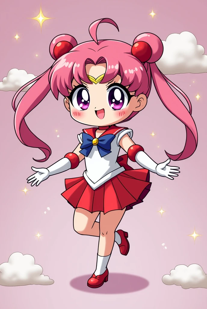 huge breasts、Full body view、Chibiusa、Sailor Moon(Chibiusa)Flat chest、Full body view、Chibiusa、Sailor Moon(Chibiusa)、Spread your legs、 nude、smile、Raise one leg,very cute,muscle、big eye,tear、high kick,high quality, high heels,