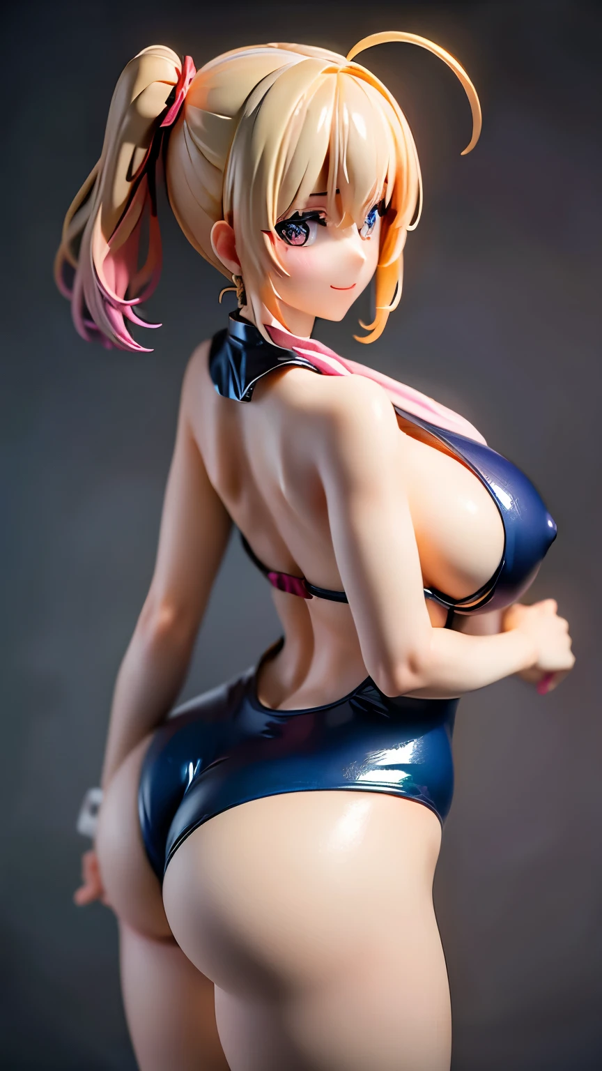 (1 The Ultimate Beautiful Mature Teacher)、Rear View、Turn around and look at the camera、Buttを突き出すポーズ、Very beautiful Japanese female teacher、Very detailed顔、Lip details、Beautiful Eyes、double eyelid、(Wear a one-piece swimsuit:1.3)、High leg swimsuit、(Glamorous Body)、(Huge breasts)、smile、Butt、Thighs, that'that'that'that's right, Perfect Image Realism, With background: (School classroom:1.2), Cowboy Shot, DelicateWith background, Detailed costume, Perfect lighting、Hyperrealism、(Photorealistic:1.4)、Maximum resolution 8K, (masterpiece), Very detailed, Professional
