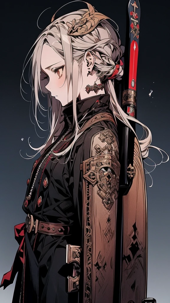 An anime character with long hair, a black dress and a skateboard, Last Exile, claymore anime background, Last Exile anime, From Overlord, detailed Key Anime Art, Mushoku Tensei, Inspired by Le Chevalier, 4K Manga Wallpapers, Key Anime Art, JC Leyendecker and Sachin Teng, Profile photo 1024px, Gungiru