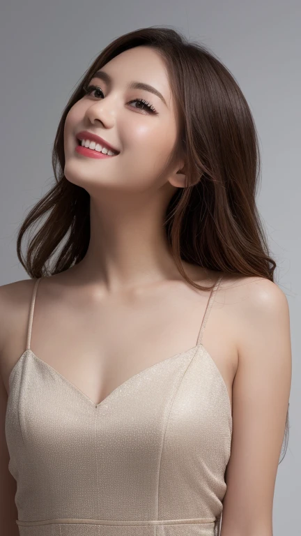 Tabletop, Highest quality, figure, Very detailed, In detail, High resolution, 8k wallpaper, Perfect dynamic composition, Beautiful attention to detail, dress,Medium Hair, Center of chest, Natural color lip, Random sexy poses,smile,Tower apartment