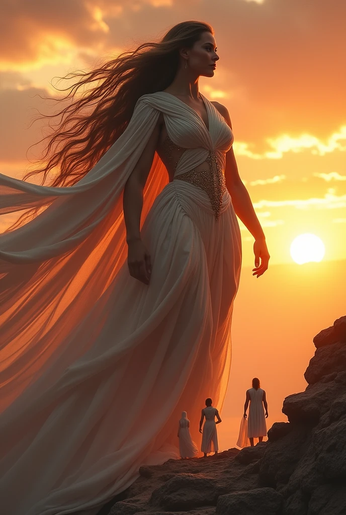 Huge bust、Big nipples、topless、3 meters tall、Comparison with men、Long Hair、Mighty Women