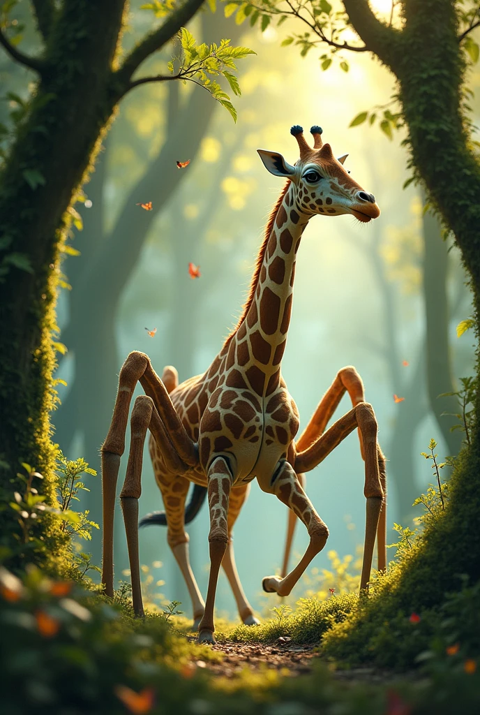 A spider half giraffe 
