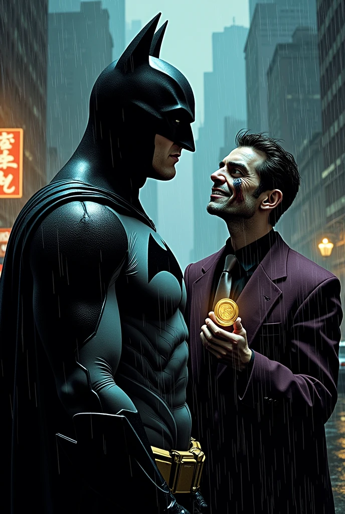 Batman facing Two-Face