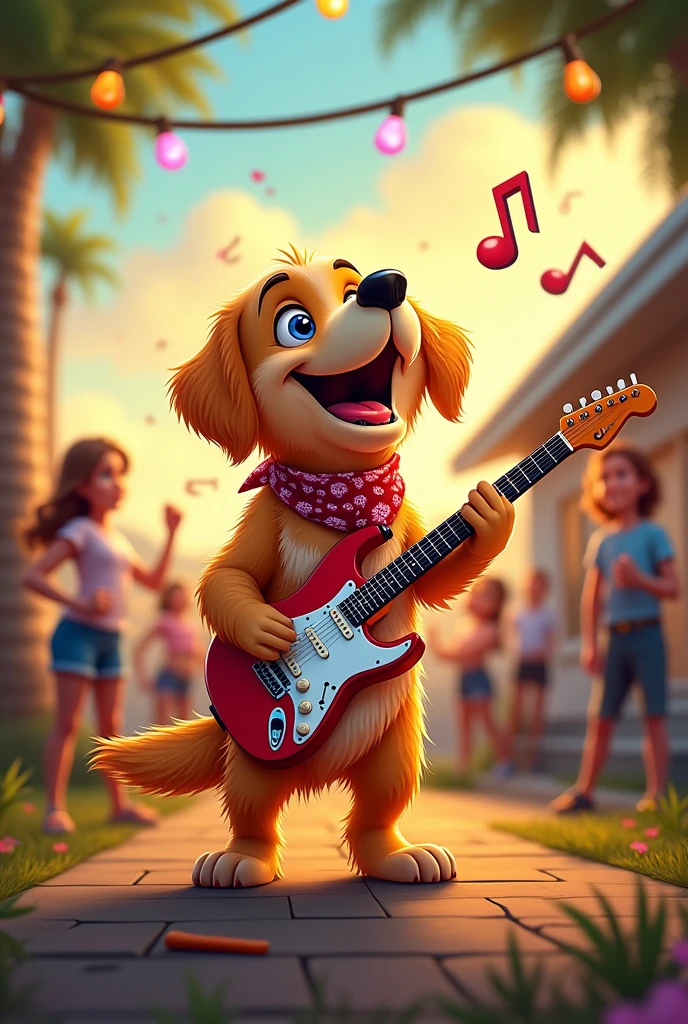 Dog plays rock music