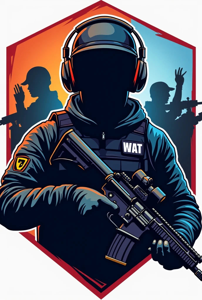 Create an airsoft team logo that has a SWAT team theme but for deaf people 