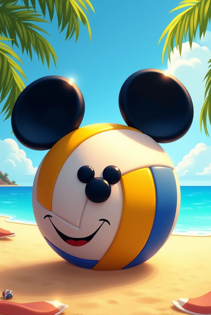 Create a volleyball with Mickey Mouse ears