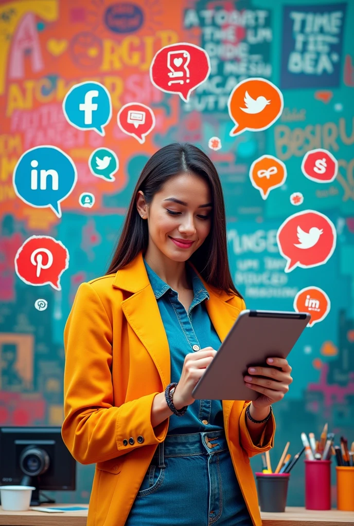 Create an integrated image between the social communication and graphic design careers