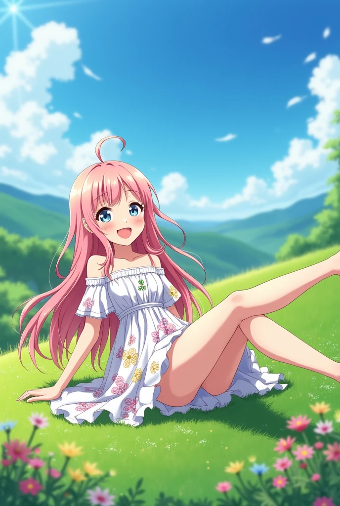 Anime girl with legs spread up