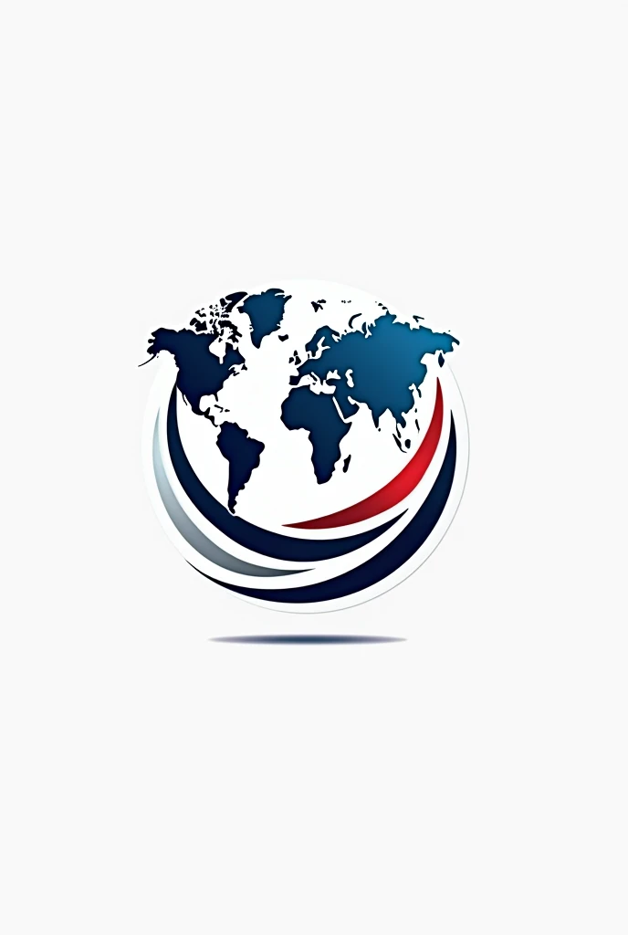 Elegant logo about Global Dominance English Project with blue red white and black colors innovating atractive with a world map