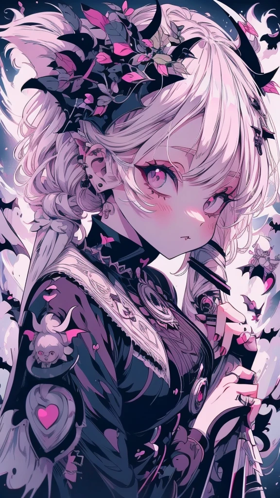 Anime girl with long white hair holding leaves and knife, In a dress, Gothic Maiden Anime Girl, Anime girl in a black dress, Cute anime waifu in a nice dress, Devil Anime Girl, Cute anime visuals, An anime goth girl, Anime Moe Art Style, Pale Young Ghost Girl, High quality anime art style